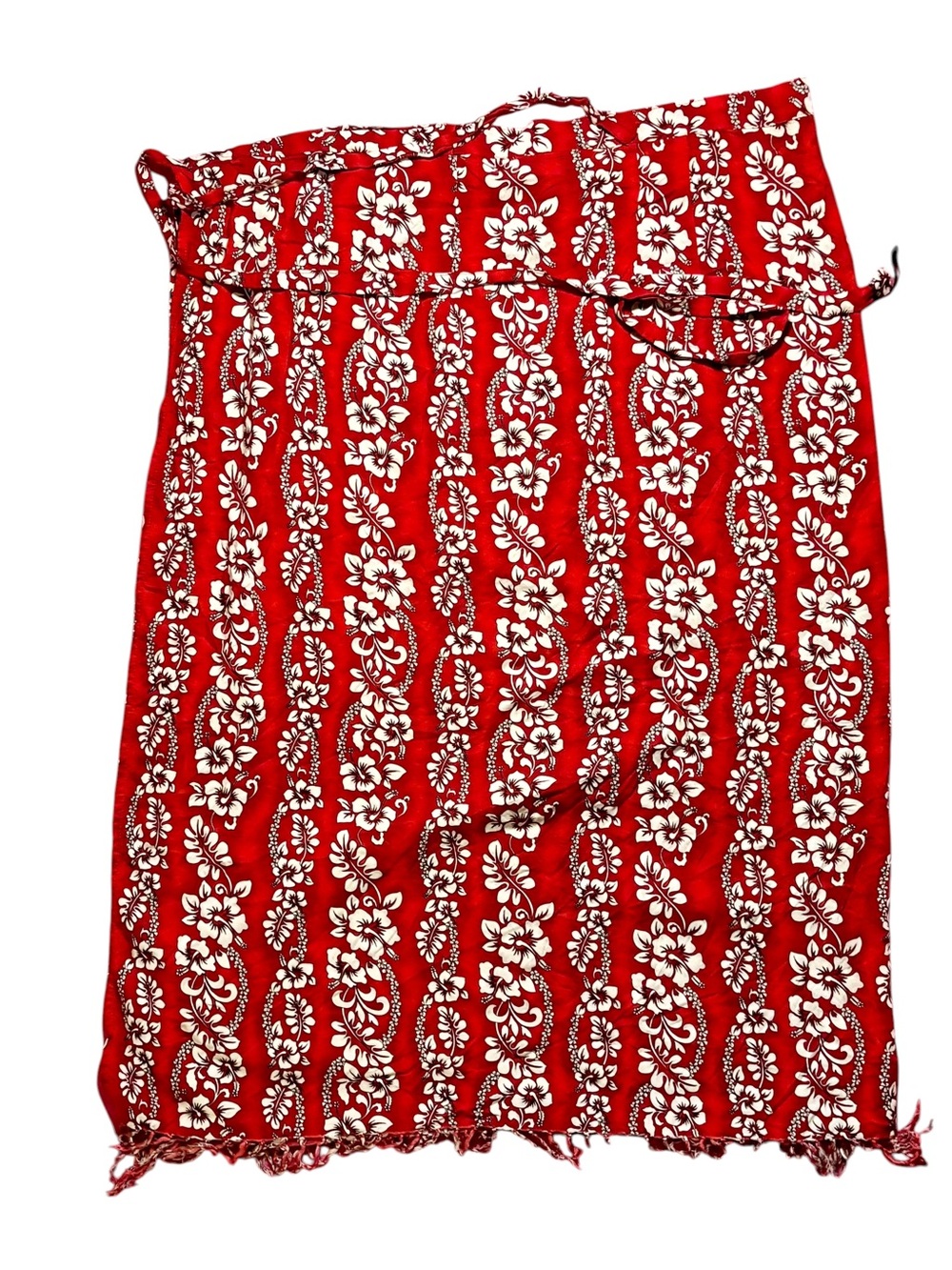 Vintage Y2K Wrap Women's Red Floral Tie-Waist Beach Skirt